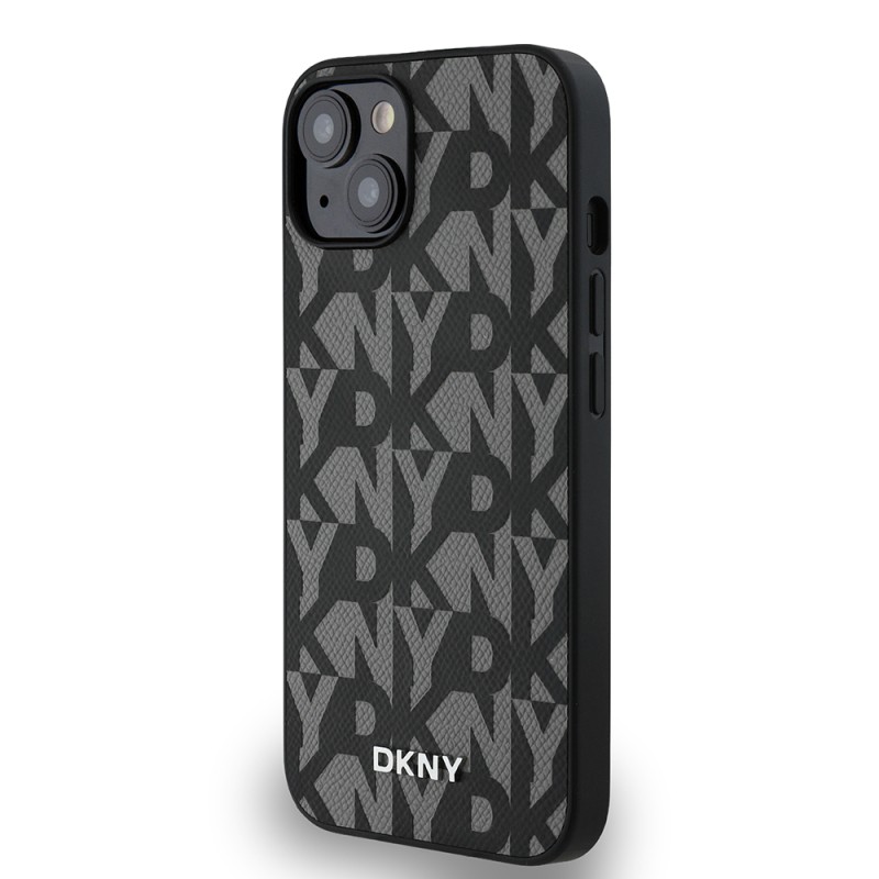 Apple iPhone 14 Case DKNY Original Licensed Magsafe Charging Feature 3D Written Grid Pattern Cover - 4