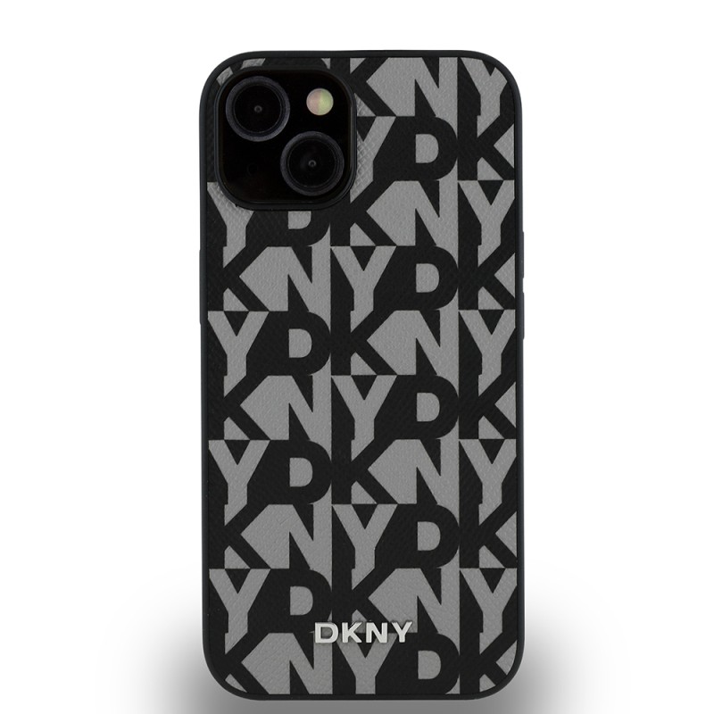 Apple iPhone 14 Case DKNY Original Licensed Magsafe Charging Feature 3D Written Grid Pattern Cover - 5