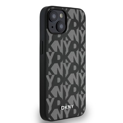 Apple iPhone 14 Case DKNY Original Licensed Magsafe Charging Feature 3D Written Grid Pattern Cover - 6