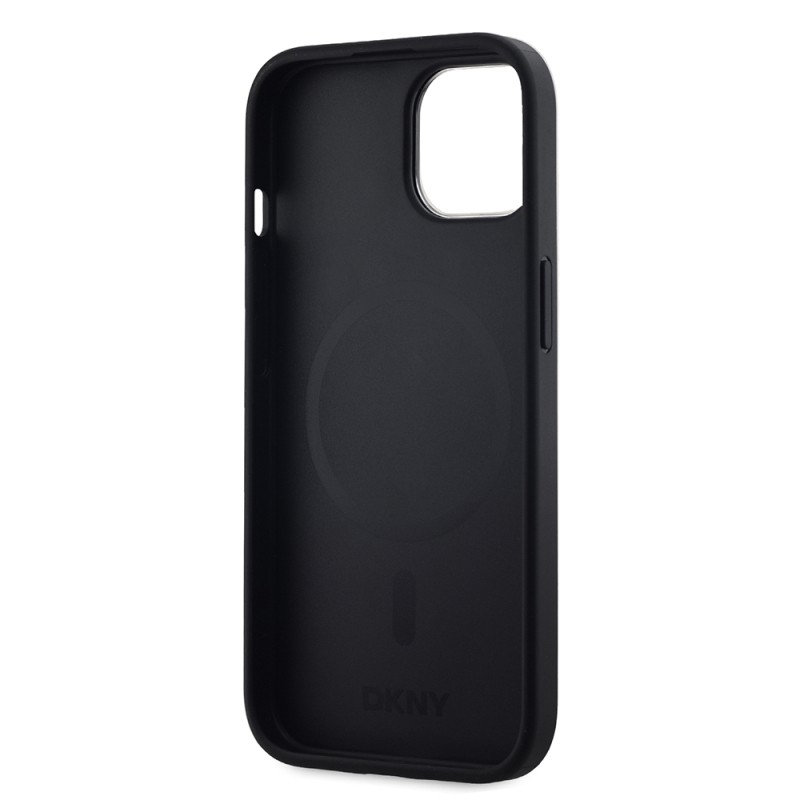 Apple iPhone 14 Case DKNY Original Licensed Magsafe Charging Feature 3D Written Grid Pattern Cover - 9