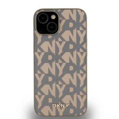 Apple iPhone 14 Case DKNY Original Licensed Magsafe Charging Feature 3D Written Grid Pattern Cover - 12