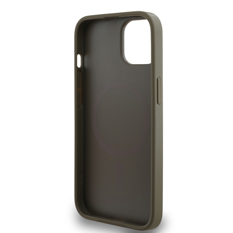 Apple iPhone 14 Case DKNY Original Licensed Magsafe Charging Feature 3D Written Grid Pattern Cover - 16