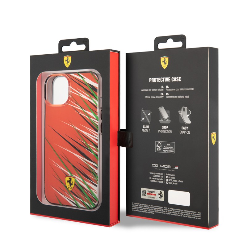 Apple iPhone 14 Case Ferrari Original Licensed Print Logo Grass Pattern Cover - 11