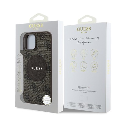Apple iPhone 14 Case Guess Original Licensed Magsafe Charging Feature Circle Classic Cover With Text Logo - 10