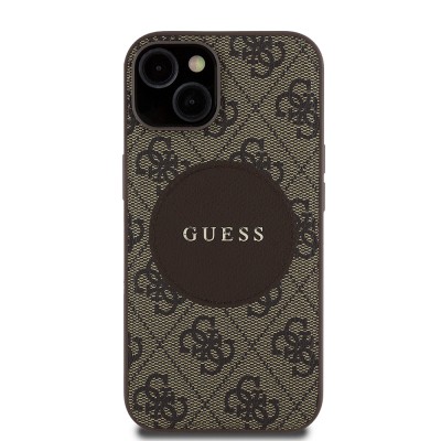 Apple iPhone 14 Case Guess Original Licensed Magsafe Charging Feature Circle Classic Cover With Text Logo - 3