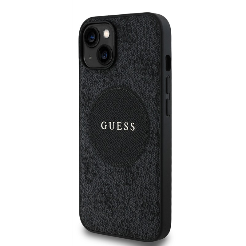 Apple iPhone 14 Case Guess Original Licensed Magsafe Charging Feature Circle Classic Cover With Text Logo - 12