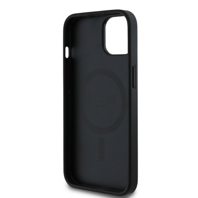Apple iPhone 14 Case Guess Original Licensed Magsafe Charging Feature Circle Classic Cover With Text Logo - 16