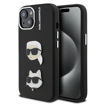 Apple iPhone 14 Case Karl Lagerfeld Original Licensed K&C Heads Pins Cover - 1
