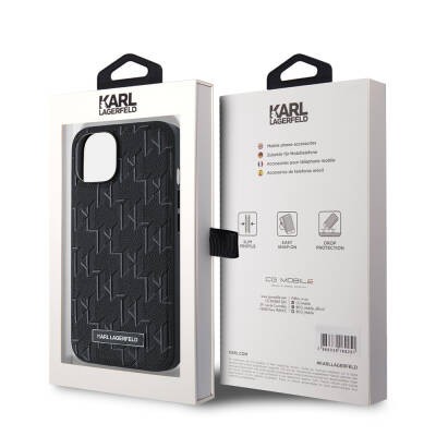 Apple iPhone 14 Case Karl Lagerfeld Original Licensed Magsafe Charging Featured KL Written Hot Stamp Cover - 16
