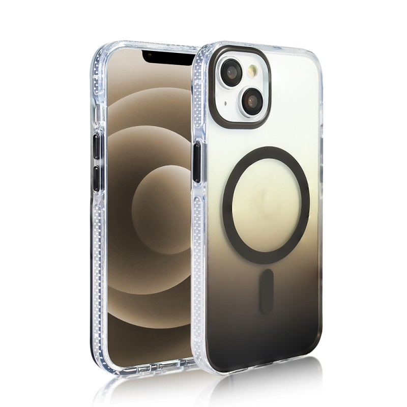 Apple iPhone 14 Case M-safe Charging Feature Transparent Color Transition Zore Toros Cover - 17