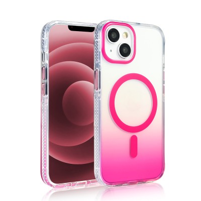 Apple iPhone 14 Case M-safe Charging Feature Transparent Color Transition Zore Toros Cover - 19