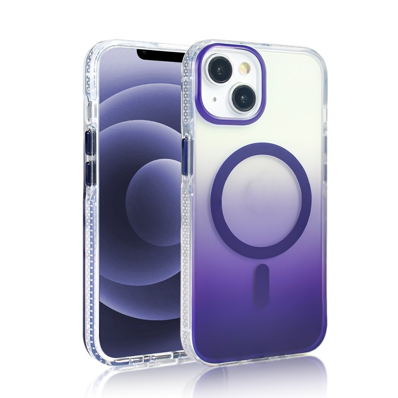 Apple iPhone 14 Case M-safe Charging Feature Transparent Color Transition Zore Toros Cover - 20