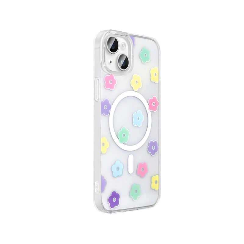 Apple iPhone 14 Case M-Safe Charging Transparent Zore Folk Hard Cover - 9