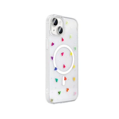 Apple iPhone 14 Case M-Safe Charging Transparent Zore Folk Hard Cover - 11