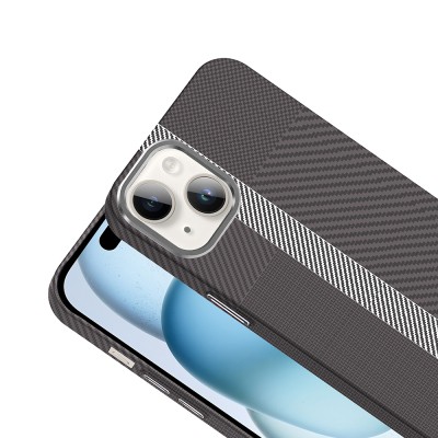 Apple iPhone 14 Case Magsafe Charging Feature Carbon Fiber Look Zore Gros Cover - 19