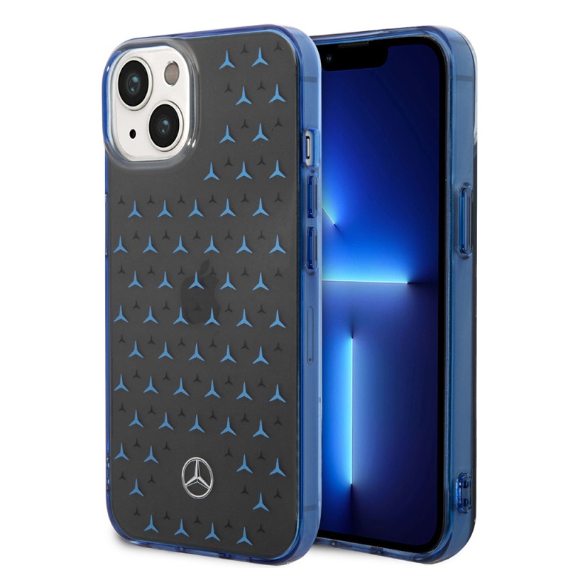 Apple iPhone 14 Case Mercedes Benz Dual Layer Star Pattern Design Cover - 1