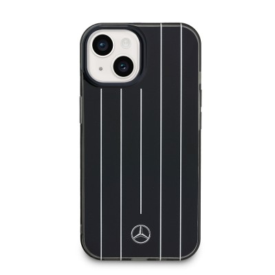 Apple iPhone 14 Case Mercedes Benz Original Licensed New Urban 3 Hard PC Parallel Line Patterned Cover - 5