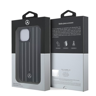 Apple iPhone 14 Case Mercedes Benz Original Licensed New Urban 3 Hard PC Parallel Line Patterned Cover - 15