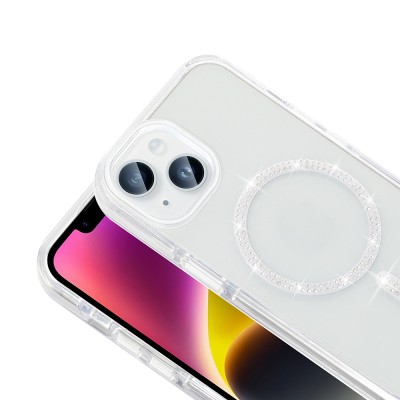 Apple iPhone 14 Case Stone Design M-safe Charging Feature Zore Koment Silicone Cover - 7
