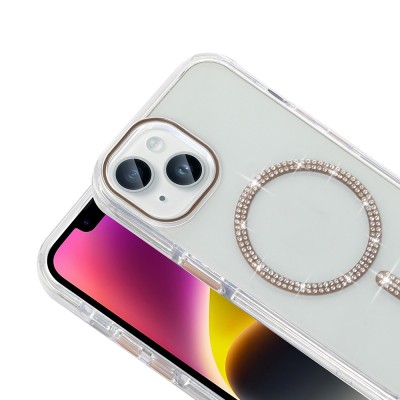Apple iPhone 14 Case Stone Design M-safe Charging Feature Zore Koment Silicone Cover - 4