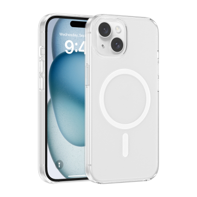 Apple iPhone 14 Case with IC Chip, Zore Wireless Charging, Transparent Original Cover - Zore
