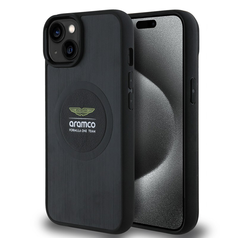 Apple iPhone 14 Kılıf Aston Martin Orjinal Lisanslı M-safe Şarj Özellikli Aluminyum Arka Yüzeyli Formula One Team Baskılı Kapak - 8