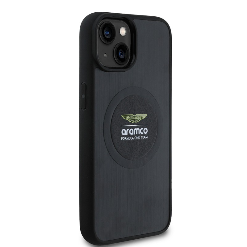 Apple iPhone 14 Kılıf Aston Martin Orjinal Lisanslı M-safe Şarj Özellikli Aluminyum Arka Yüzeyli Formula One Team Baskılı Kapak - 4