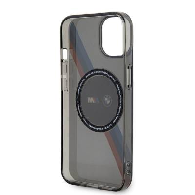 Apple iPhone 14 Kılıf BMW M-safe Şarj Özellikli Transparan 3 Renkli Şerit Dizayn Kapak - 3