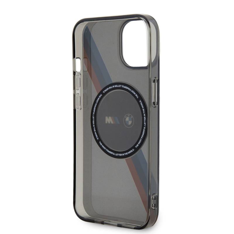 Apple iPhone 14 Kılıf BMW M-safe Şarj Özellikli Transparan 3 Renkli Şerit Dizayn Kapak - 3