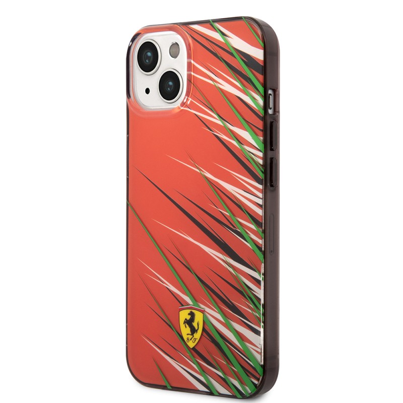 Apple iPhone 14 Kılıf Ferrari Orjinal Lisanslı Baskı Logolu Çimen Desenli Kapak - 5