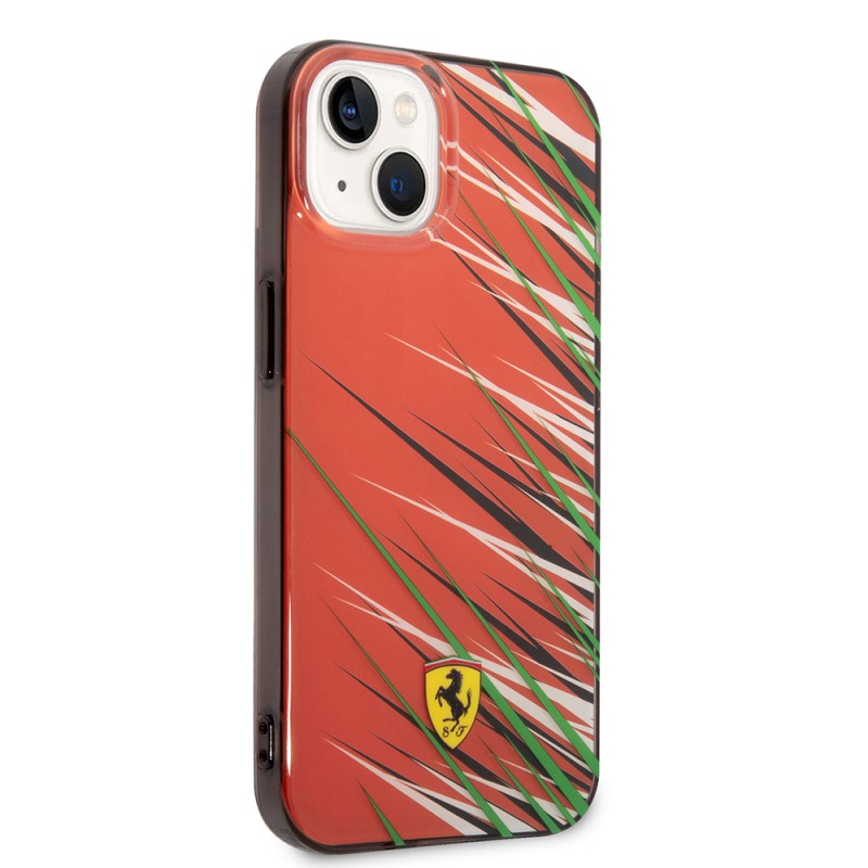 Apple iPhone 14 Kılıf Ferrari Orjinal Lisanslı Baskı Logolu Çimen Desenli Kapak - 7