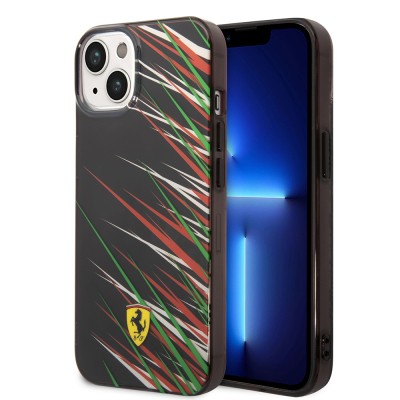 Apple iPhone 14 Kılıf Ferrari Orjinal Lisanslı Baskı Logolu Çimen Desenli Kapak - 2