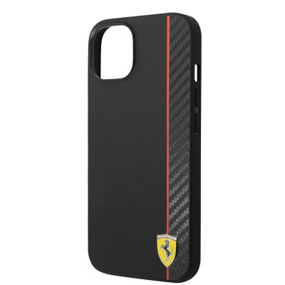 Apple iPhone 14 Kılıf Ferrari Orjinal Lisanslı M-safe Şarj Özellikli Pu Deri Ve Karbon Şeritli Dizayn Kapak - 15