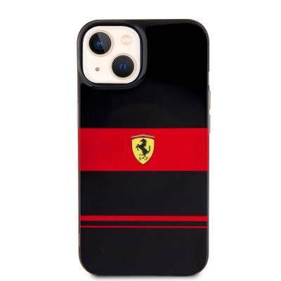 Apple iPhone 14 Kılıf Ferrari Orjinal Lisanslı M-safe Şarj Özellikli Yatay Çizgili Dizayn Kapak - 3