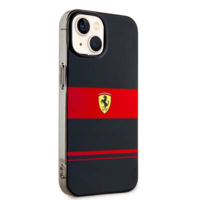 Apple iPhone 14 Kılıf Ferrari Orjinal Lisanslı M-safe Şarj Özellikli Yatay Çizgili Dizayn Kapak - 8