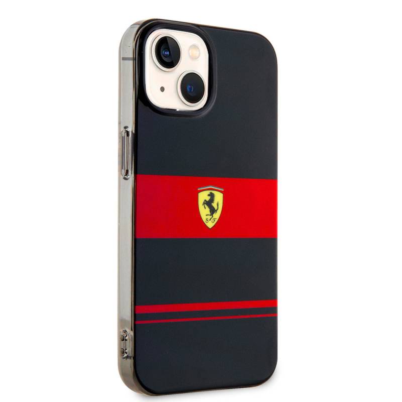 Apple iPhone 14 Kılıf Ferrari Orjinal Lisanslı M-safe Şarj Özellikli Yatay Çizgili Dizayn Kapak - 8
