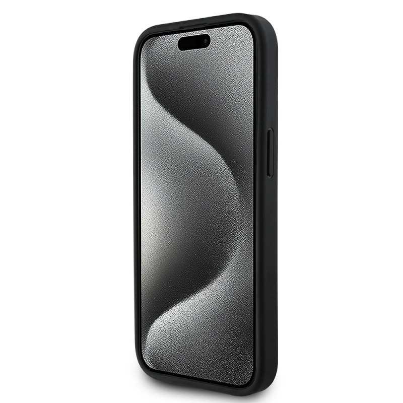 Apple iPhone 14 Kılıf Guess Orjinal Lisanslı M-safe Şarj Özellikli PU Üçgen Logo 4G Desenli Kapak - 22