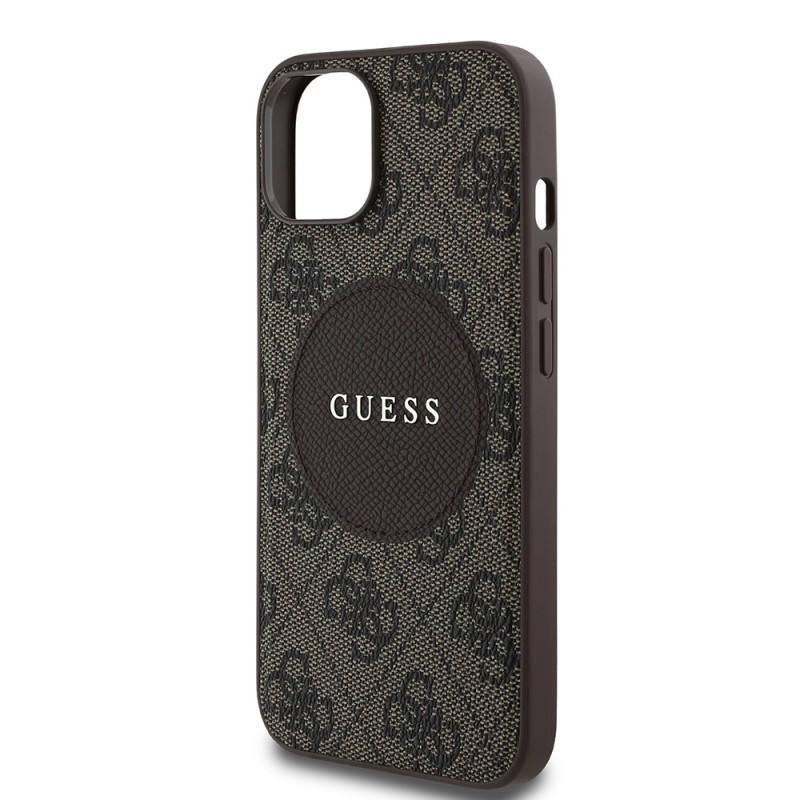 Apple iPhone 14 Kılıf Guess Orjinal Lisanslı M-safe Şarj Özellikli Yazı Logolu Circle Classic Kapak - 8