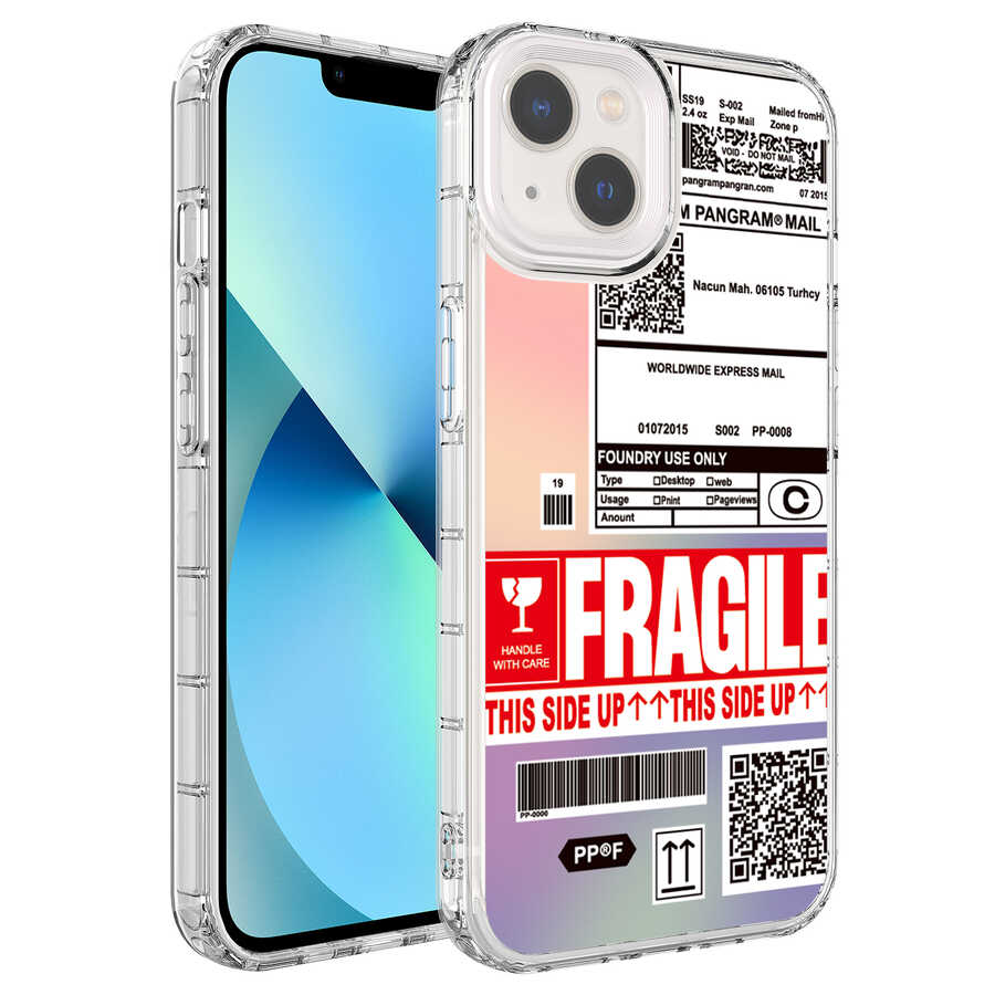 Apple iPhone 14 Kılıf Kamera Korumalı Renkli Desenli Sert Silikon Zore Korn Kapak - NO5