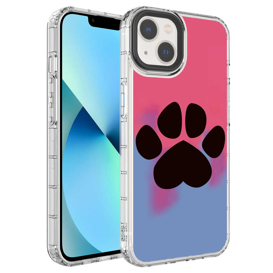 Apple iPhone 14 Kılıf Kamera Korumalı Renkli Desenli Sert Silikon Zore Korn Kapak - NO16