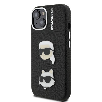 Apple iPhone 14 Kılıf Karl Lagerfeld Orjinal Lisanslı K&C Heads Pin Kapak - 3