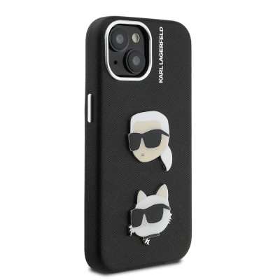 Apple iPhone 14 Kılıf Karl Lagerfeld Orjinal Lisanslı K&C Heads Pin Kapak - 5