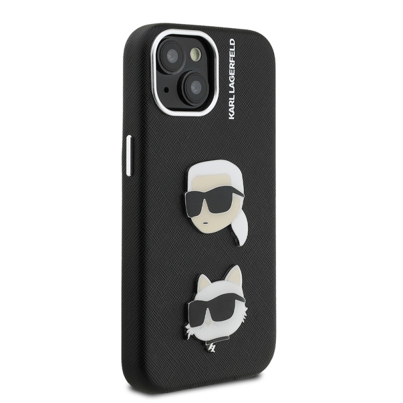 Apple iPhone 14 Kılıf Karl Lagerfeld Orjinal Lisanslı K&C Heads Pin Kapak - 5