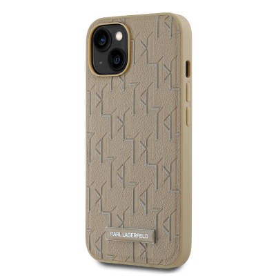 Apple iPhone 14 Kılıf Karl Lagerfeld Orjinal Lisanslı M-safe Şarj Özellikli KL Yazılı Hot Stamp Kapak - 4