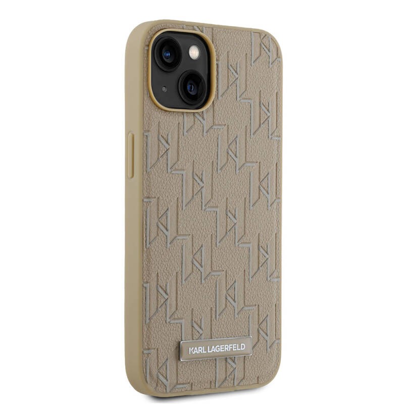 Apple iPhone 14 Kılıf Karl Lagerfeld Orjinal Lisanslı M-safe Şarj Özellikli KL Yazılı Hot Stamp Kapak - 8