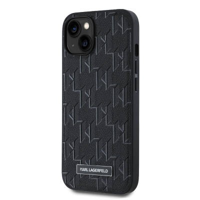 Apple iPhone 14 Kılıf Karl Lagerfeld Orjinal Lisanslı M-safe Şarj Özellikli KL Yazılı Hot Stamp Kapak - 5
