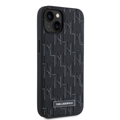 Apple iPhone 14 Kılıf Karl Lagerfeld Orjinal Lisanslı M-safe Şarj Özellikli KL Yazılı Hot Stamp Kapak - 9