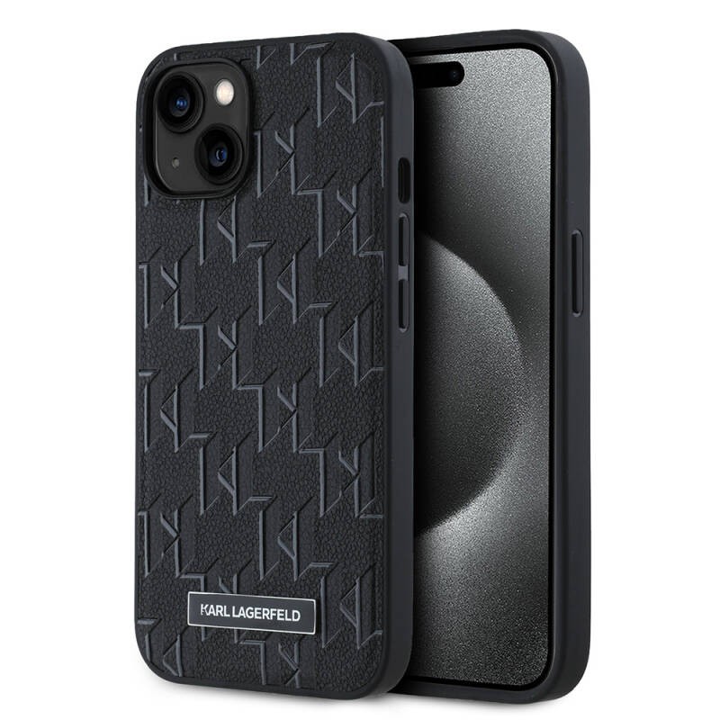 Apple iPhone 14 Kılıf Karl Lagerfeld Orjinal Lisanslı M-safe Şarj Özellikli KL Yazılı Hot Stamp Kapak - 3
