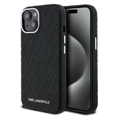Apple iPhone 14 Kılıf Karl Lagerfeld Orjinal Lisanslı PU Deri Damgalı Metal Yazı Logolu Kapak - 2