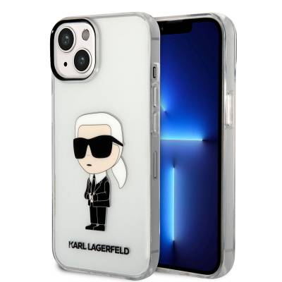 Apple iPhone 14 Kılıf Karl Lagerfeld Transparan İkonik Karl Dizayn Kapak - Karl Lagerfeld